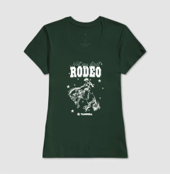 Camiseta feminina de algodão com estampa not my first rodeo