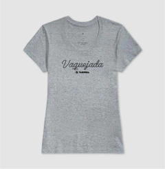 Camiseta feminina de algodão com estampa vaquejada corda