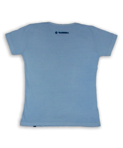 Camiseta de algodão estonada feminina com estampa são jorge.