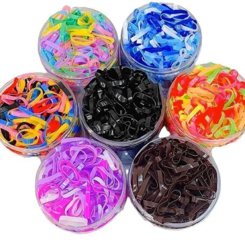 250 pçs Elásticos Silicone 4mm, Rabicó para Cabelos Colors