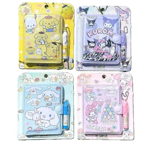Mini caderno+Caneta Kuromi MyMelody Cinnamoroll PomPom Purim - comprar online