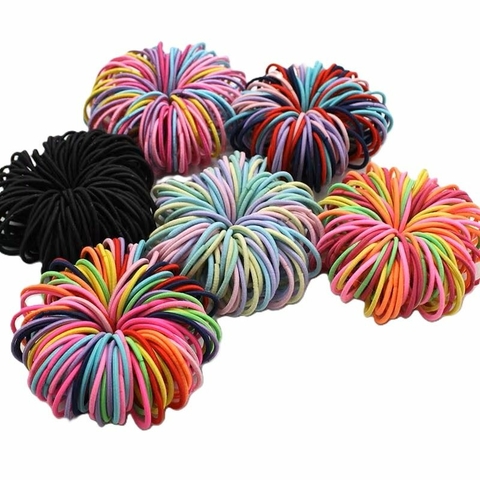 100 pçs Elásticos Nylon 2cm Xuxinha Colors