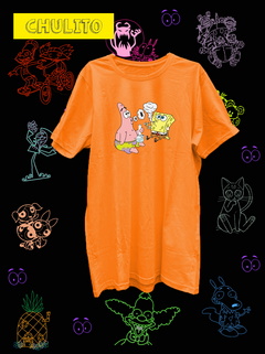 REMERA BOB ESPONJA Y PATRICIO FUMANDO - tienda online