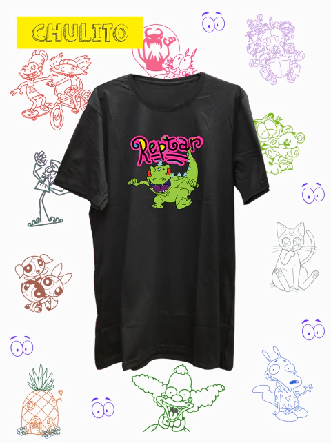 REMERA RUGRATS REPTAR LOGO ROSA