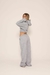 Jaqueta Moletom Cropped Cinza