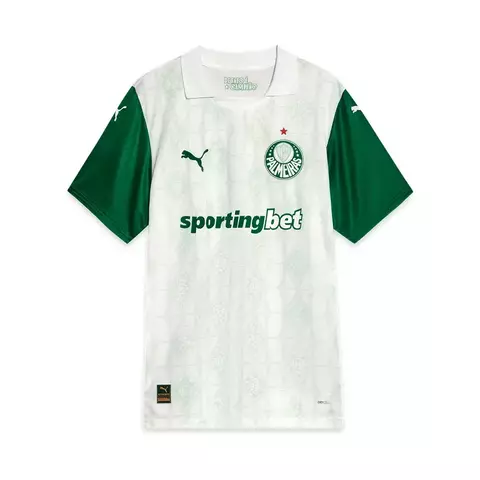 Camisa Palmeiras II 25/26 Torcedor Puma Masculina, Camisa branca do Palmeiras 2025, Camisa oficial Palmeiras II 2025, Camisa torcedor Palmeiras Puma, Camisa Palmeiras II 25/26, Camisa masculina Palmeiras Puma, Camisa do Palmeiras para torcedores, Camisa P