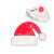 Botão Infantil Gorro Natalino Vermelho com Branco-PCT/36und