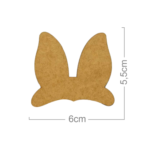Molde Orelha de Coelho MDF Base para Laço 01und