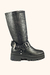 Bota Montaria Biker Boots Cano Alto Marrom Moda Europa