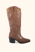 Bota Western Country Texana Cano Longo Camurça Bico Fino - HaShem