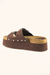 Sandalia Plataforma Tamanco Boho Chic Metais Madeira Hashem