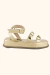 Sandalia Rasteira Flat Plataforma Papete Tiras Piramides - HaShem