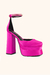 Sandália Meia Pata Plataforma Salto Bloco Moda Rosa Pink - HaShem