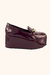 Mocassim Feminino Plataforma Veniz Bordo Oxford Hashem - loja online