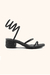 Sandália Feminina Espiral Salto Baixo Quadrado Strass Moda - comprar online