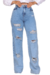 CALÇA WIDE LEG DESTROYED E PEDRARIA