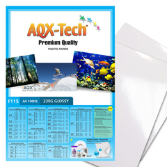 Papel Fotográfico Glossy Brillante A4 230grs por 100 Hojas AQX F115