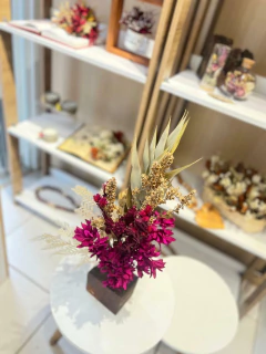 Flores na madeira _ rosa pink - loja online