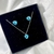 Conjunto de Prata Coração Zircônia 45cm - Azul Celeste - loja online