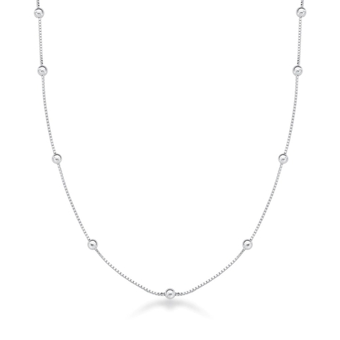 Colar Veneziana com Bolinhas em Prata 925 - comprar online
