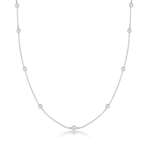 Colar Veneziana com Bolinhas em Prata 925 - comprar online