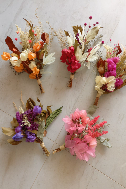 Kit 10 un. de Mini Arranjo de Flores Desidratadas Vaso de Vidro - comprar online