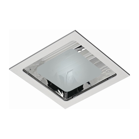 Painel Luminária de Embutir Quadrado C/ Vidro P/2x4P 22x22cm Branco - Revoluz 1379/24PVFTBFM