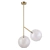 Pendente Bell 150x70cm Metal e Vidro Ouro Velho e Transparente - Skylight SKY-3047OV - SKY-3047OV*