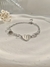 Pulseira Maxi Dois Corações em Aço Inoxidável Prata - comprar online