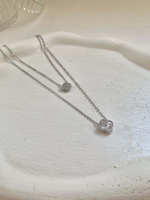 Colar Duplo Insp Vann Clleef em Aço Inoxidável Prata - comprar online