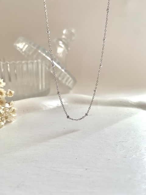 Choker Bolinhas em Aço Inoxidável Prata - comprar online