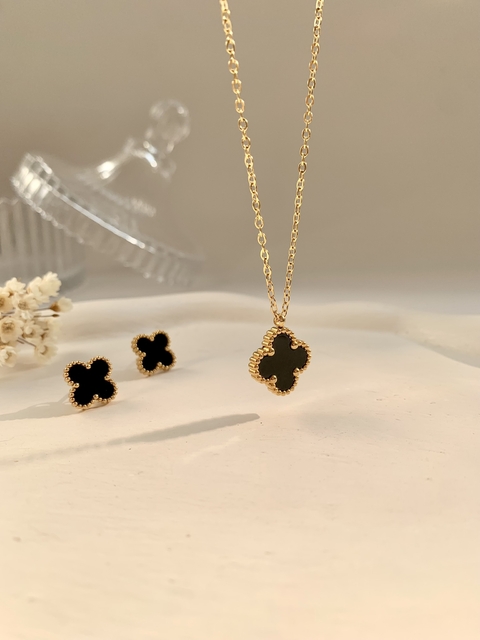 Conjunto Trevo Inspiração VC em Aço Inoxidável Dourado - comprar online