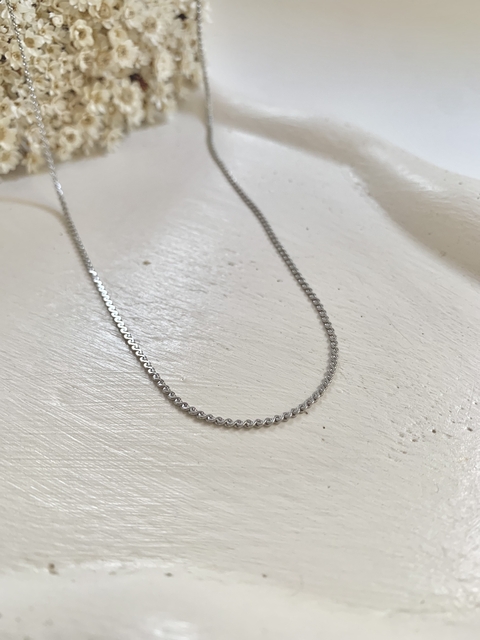 Choker Trançada Chapada Em Aço Inoxidável Prata - comprar online