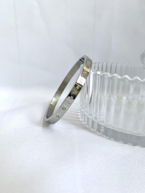 Bracelete Minimalista Numeros Romanos Prata