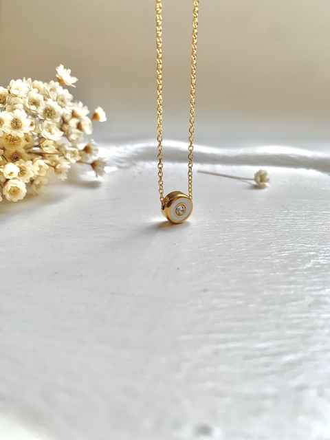 Colar Olho Grego com Strass em Aço inoxidável Dourado - comprar online