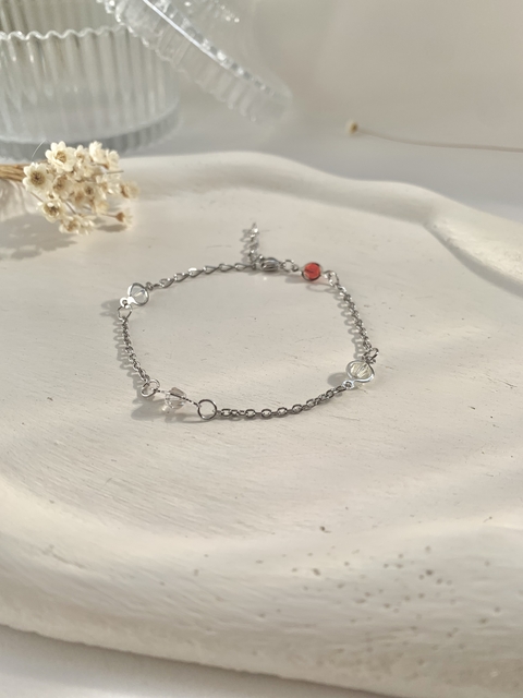 Pulseira com Pedras Coloridas em Aço Inoxidável Prata - comprar online