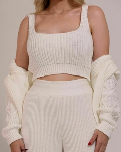 CONJUNTO TRICOT CASACO + TOP + CALÇA COM FORRO - RC7 Fashion