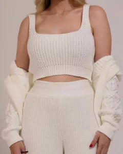 CONJUNTO TRICOT CASACO + TOP + CALÇA COM FORRO - RC7 Fashion