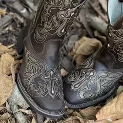 Bota Feminina Big Bull Preta/Dourada- L696