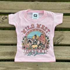 Blusinha Infantil 2K Jeans Wild West - Rosa