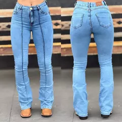 Calça Faraya Fem Flare Nervura Marmorizada - 713