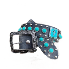 Cinto Master Com Pedraria Verde Agua