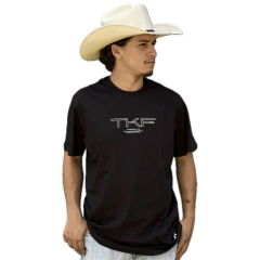 Camiseta Masculina Thankfield Preto Com Detalhes