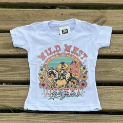 Blusinha Infantil 2K Jeans Wild Horse- Branca