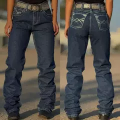 Calça Cowboy 120X Bruta 100% Bordada Destroyed - X-2