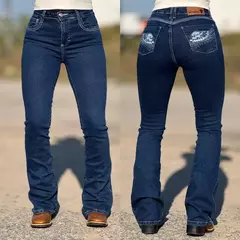 Calça Best Rodeo Feminina Jeans Col Cowtry Flare Bordada Hall Da Fama - F532