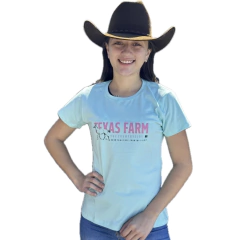 Camiseta Feiminina Texas Farm Azul Piscina CF212