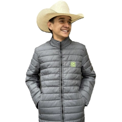 Jaqueta Puffer 2K Jeans Cinza