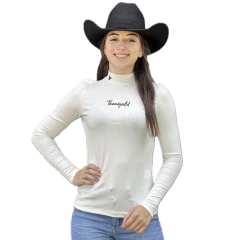 Blusa Gola Alta Manga Longa Thankfield Branco 01227