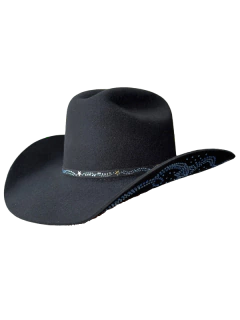 Chapeu Eldorado Feminino Preto Brilho Azul EC349